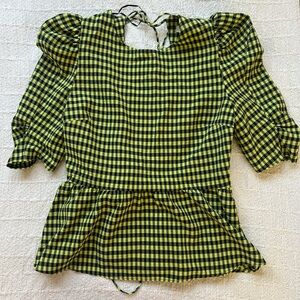 Top Shop plaid peplum top